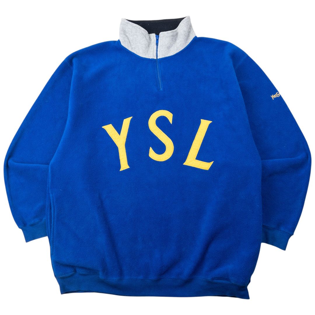 Vintage 2000s YSL Yves Saint Laurent Q Zip Fleece Sweatshirt Size XL by YVES SAINT LAURENT in size XL from TOPS category