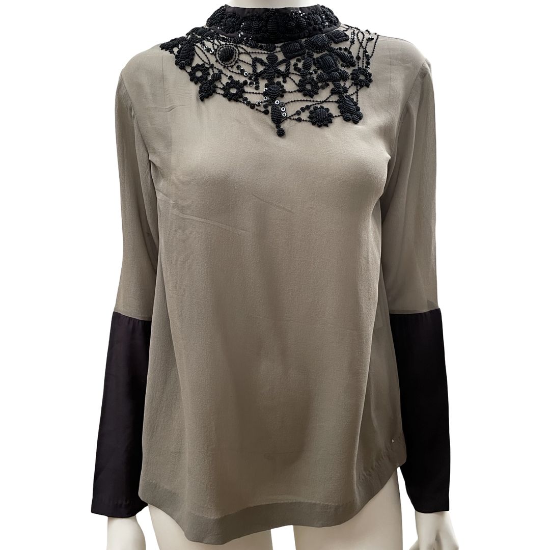 Dries Van Noten beaded silk blouse by DRIES VAN NOTEN in size FR 40 from TOPS category