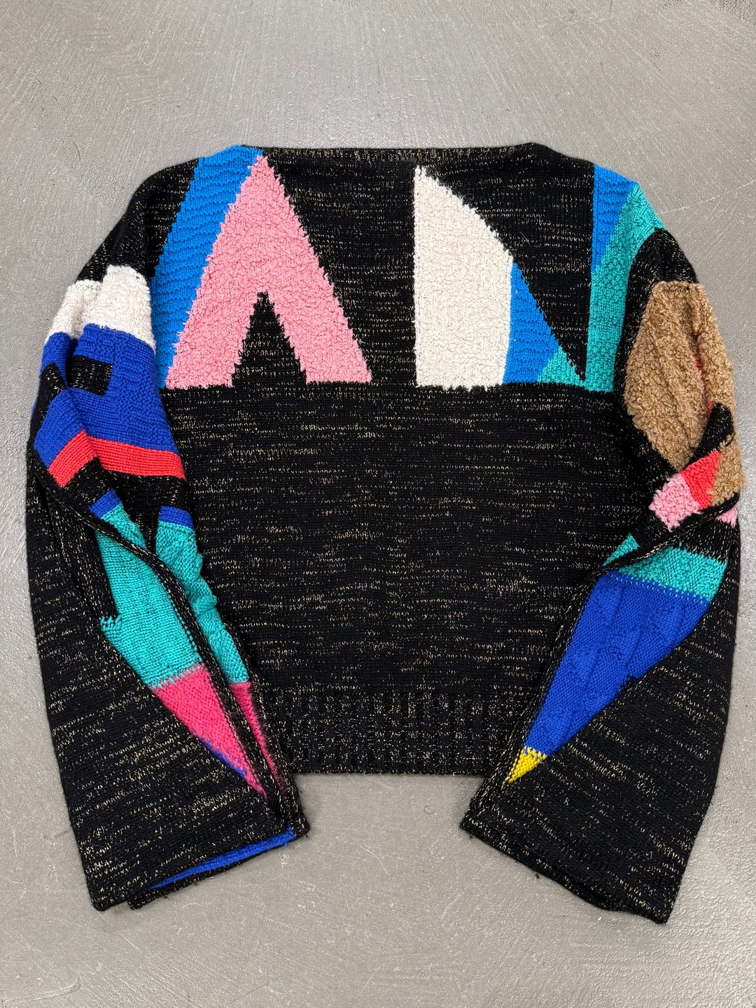 F/W1994 Chanel geometric color-block intarsia sweater by CHANEL in size FR 36 from KNITWEAR category