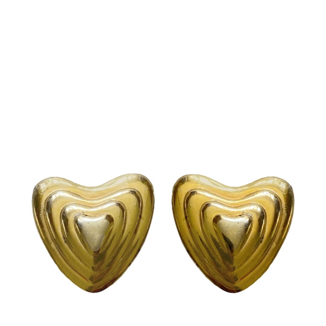 Escada 1980s Gold Tone Heart Earrings by Escada in size ONE SIZE from JEWELLERY & WATCHES category