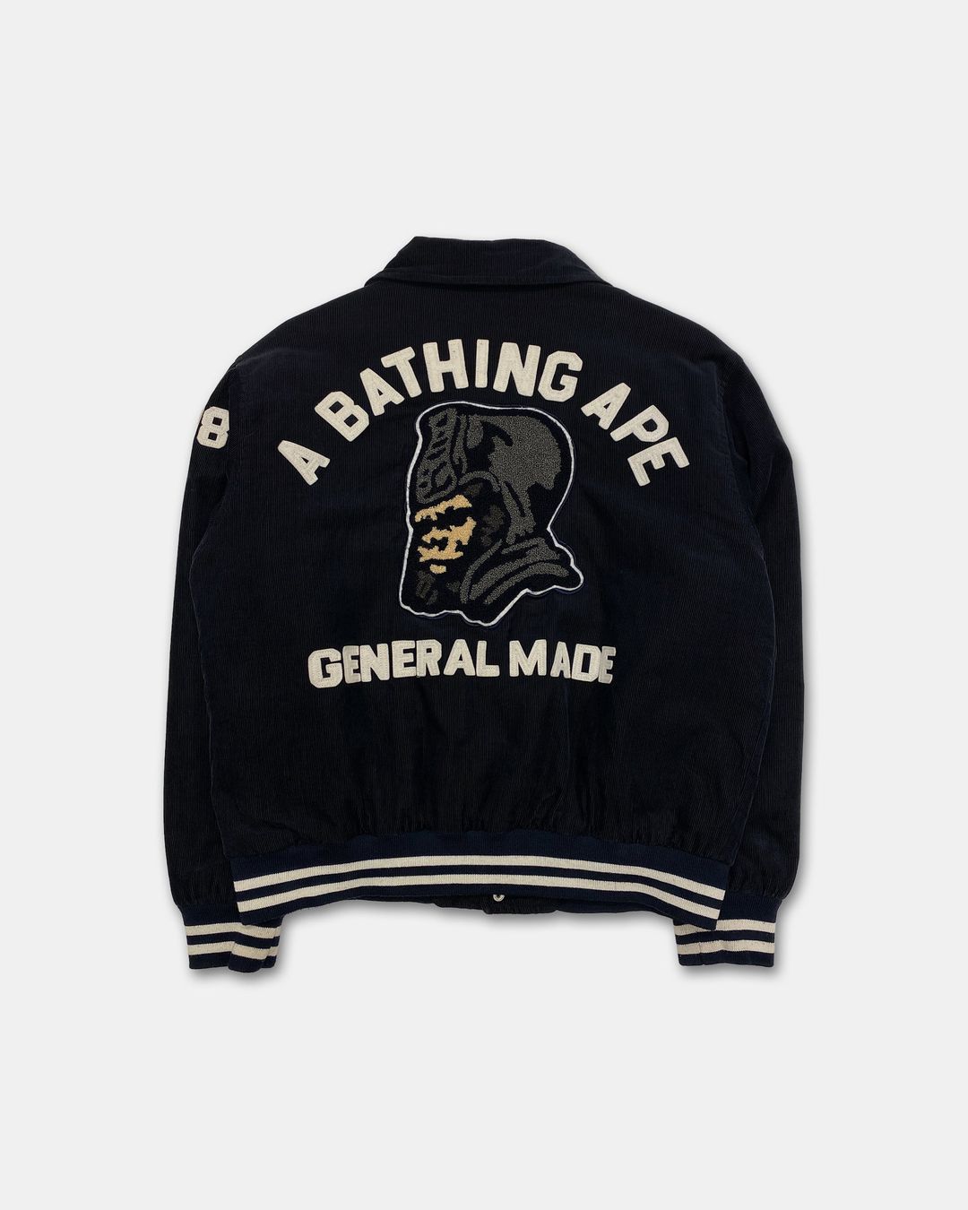 A Bathing Ape 1990s General Made Corduroy Stadium Jacket Black by A Bathing Ape in size XL from COATS & JACKETS category