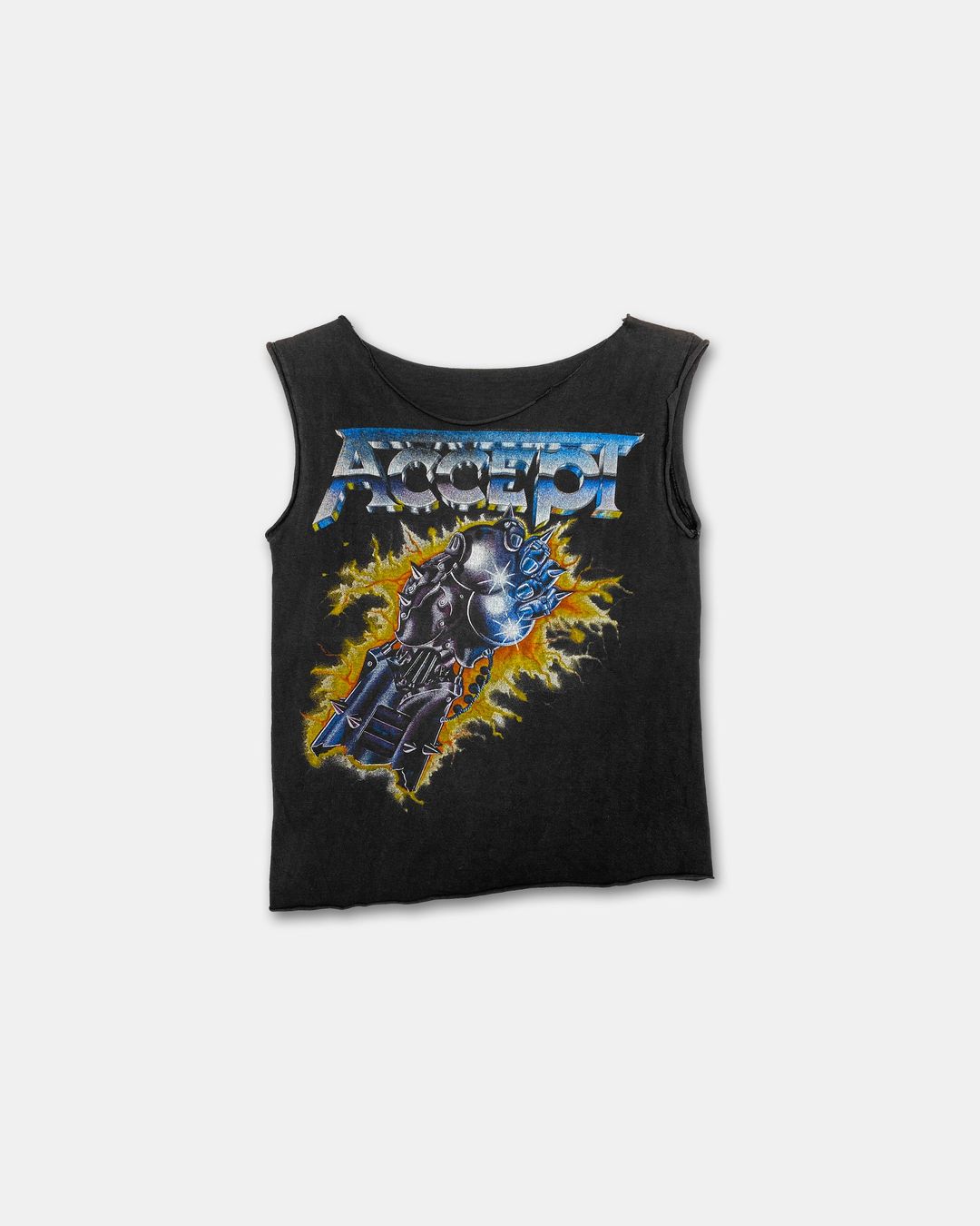 Vintage 1983 Cut Off Accept Balls to the Wall Tour Band Tanktop T-Shirt Black by Vintage in size S from TOPS category