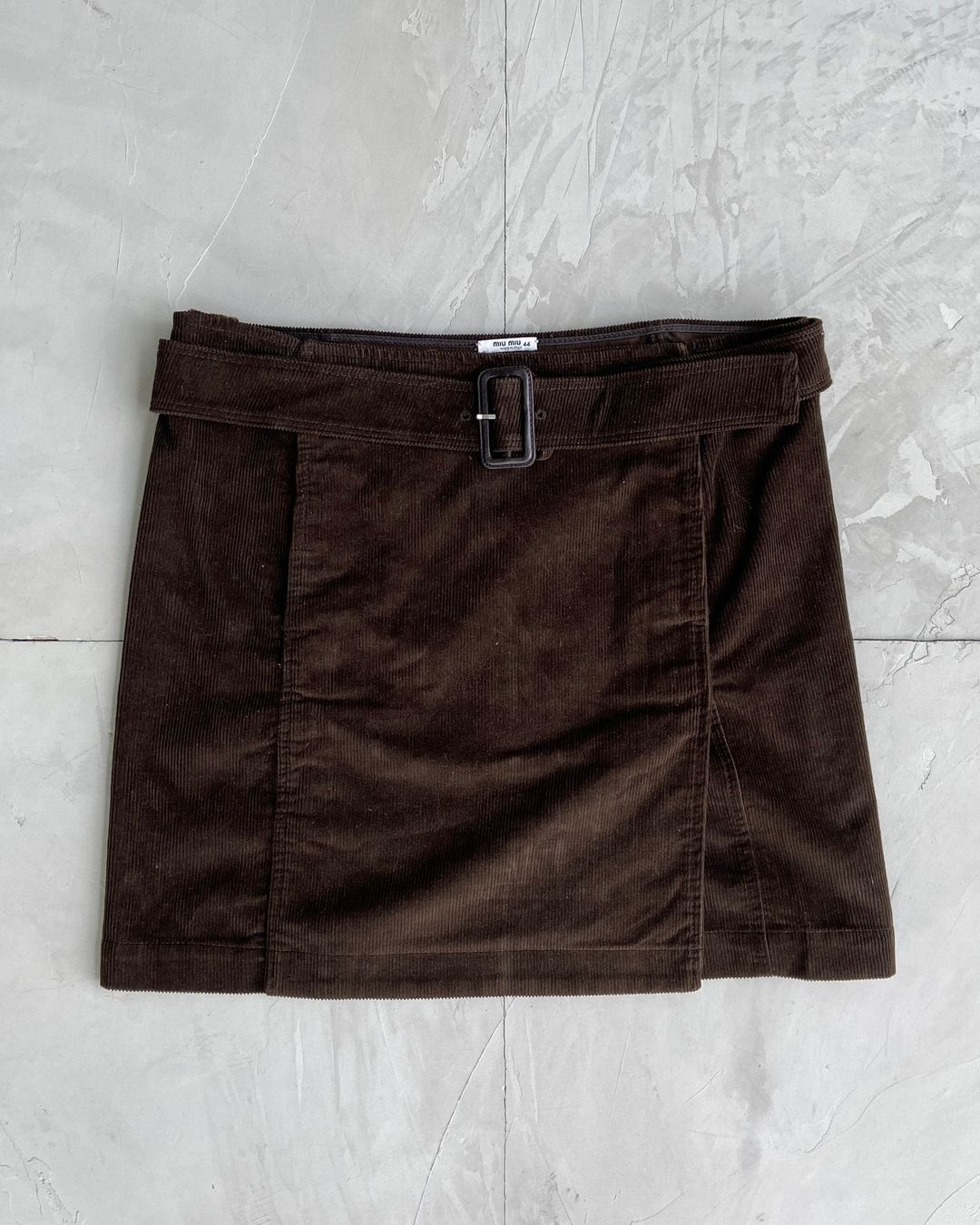 MIU MIU BROWN BELTED CORD SKIRT - M by MIU MIU in size IT 42 from SKIRTS category