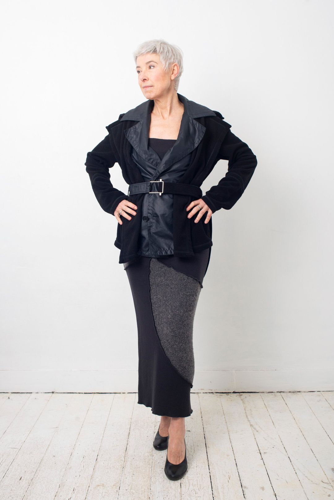 Dirk Bikkembergs 2000's fleece and nylon jacket with belt by DIRK BIKKEMBERGS in size IT 46 from COATS & JACKETS category