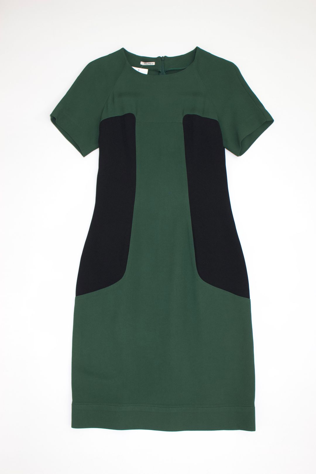 Miu Miu FW 2008 dark green dress with black inserts by MIU MIU in size M from DRESSES category