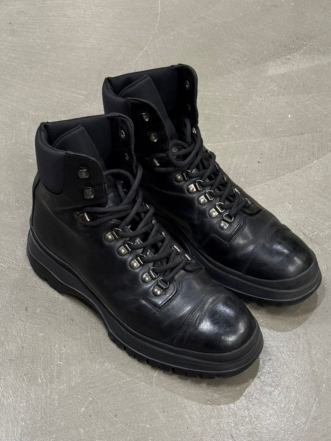 2000s Prada leather combat boots by PRADA in size EU 44 from SHOES category