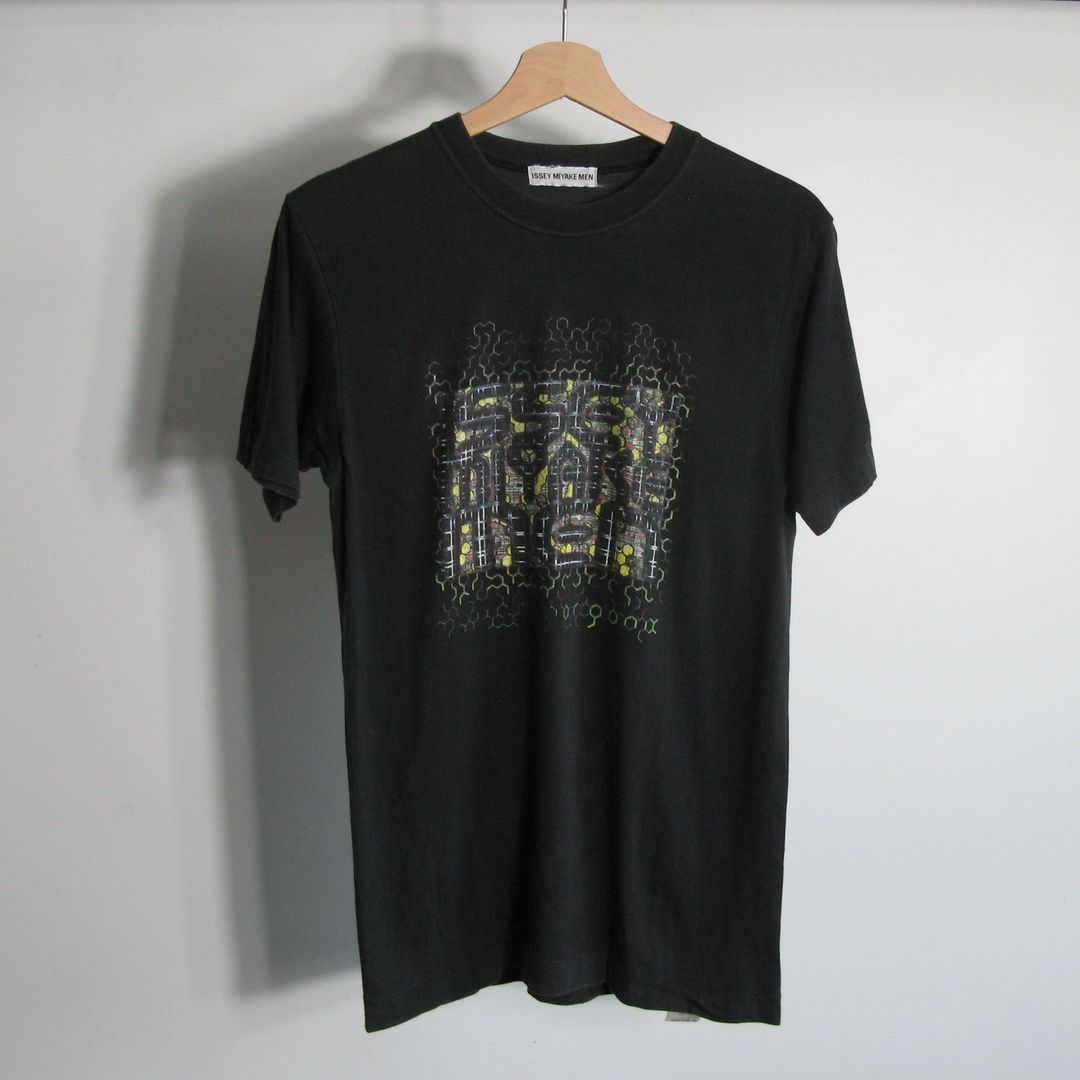 s/s1998 Issey Miyake men spellout t-shirt by ISSEY MIYAKE in size ONE SIZE from TOPS category