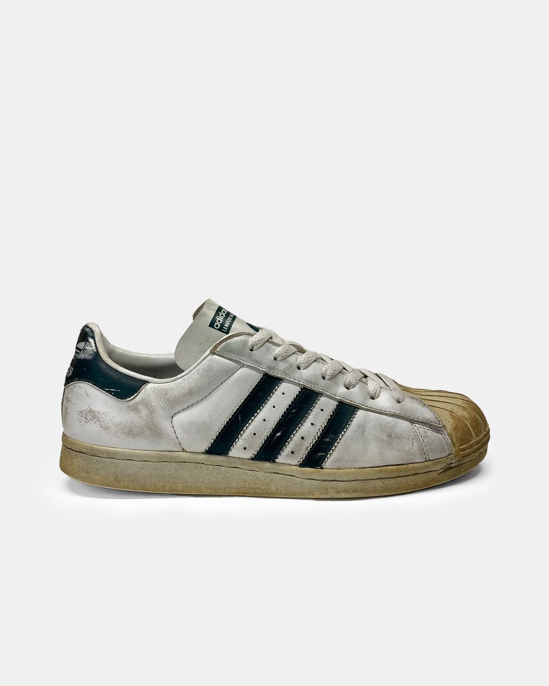 Adidas 1998 Sample Superstar Sneaker White Bottle Green by ADIDAS in size EU 42 from SHOES category