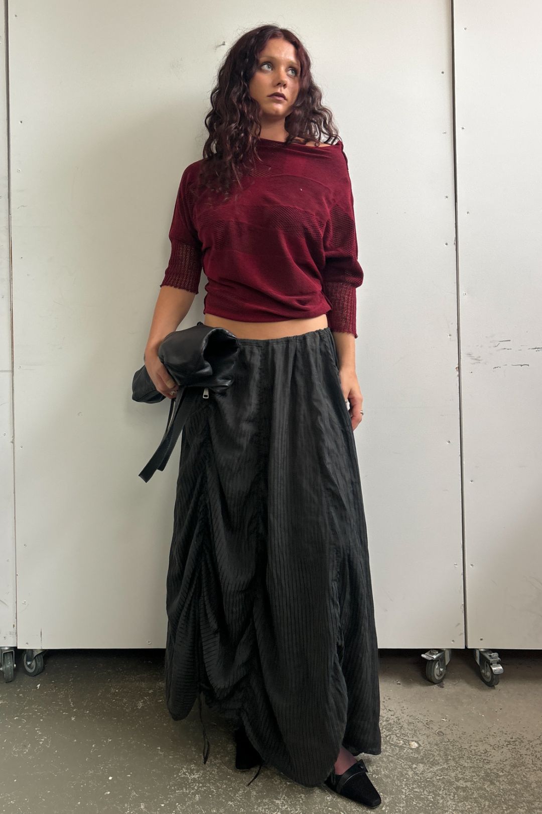 2004 FETE HIGH NECK MESH PANEL TOP by ISSEY MIYAKE in size AU/UK 10 from TOPS category