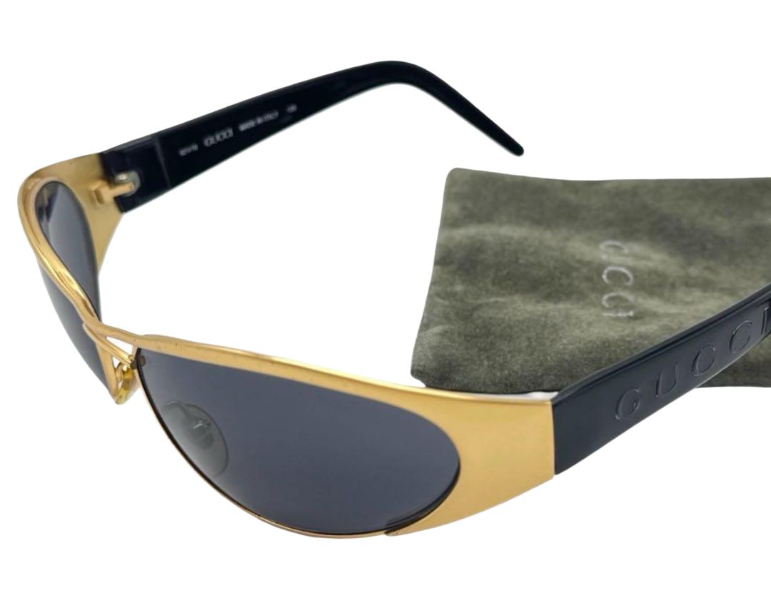 Gucci Metal Black Gold Sunglasses by GUCCI in size ONE SIZE from ACCESSORIES category