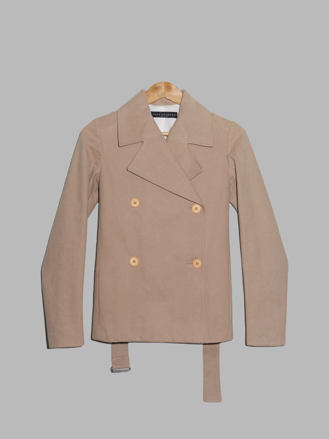 Jean Colonna beige heavy cotton twill short belted pea coat - size 38 by Jean Colonna in size EU 38 from COATS & JACKETS category