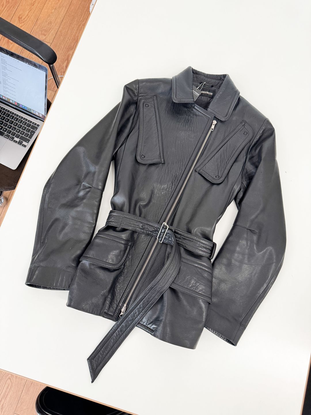 Ann Demeulemeester Chest Pocket Leather Jacket 2000s by ANN DEMEULEMEESTER in size EU 38 from COATS & JACKETS category