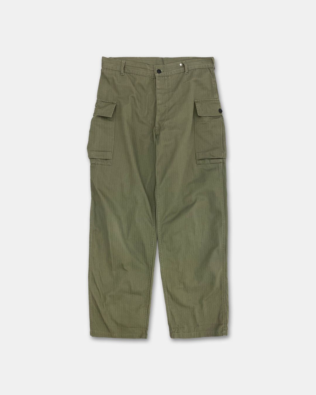 Vintage 2000s Repro WW2 US Military HBT Cargo Pants Khaki Green by Vintage in size M from TROUSERS category