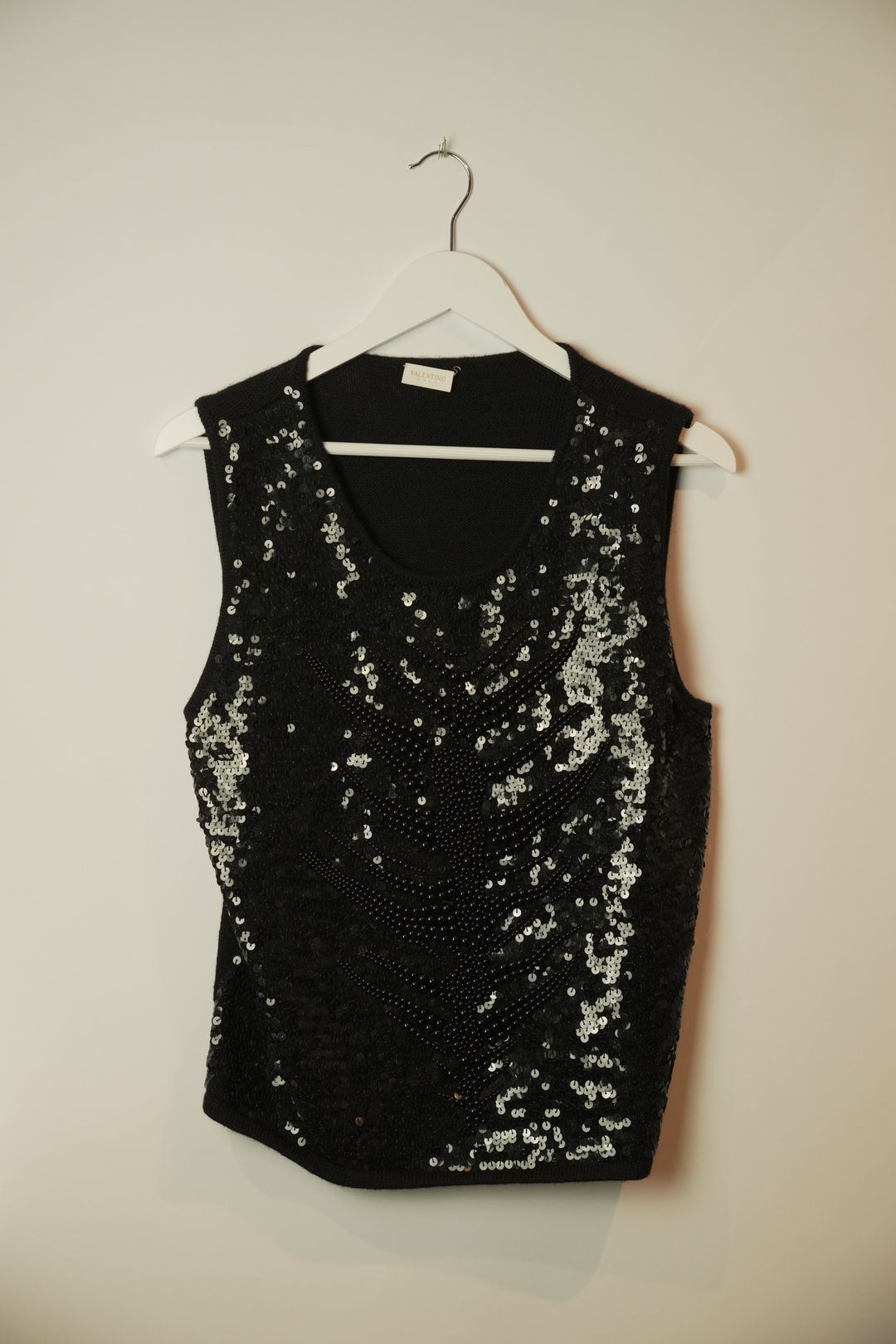 Valentino Knit Sequin Beaded Vest Top by VALENTINO in size XL from TOPS category