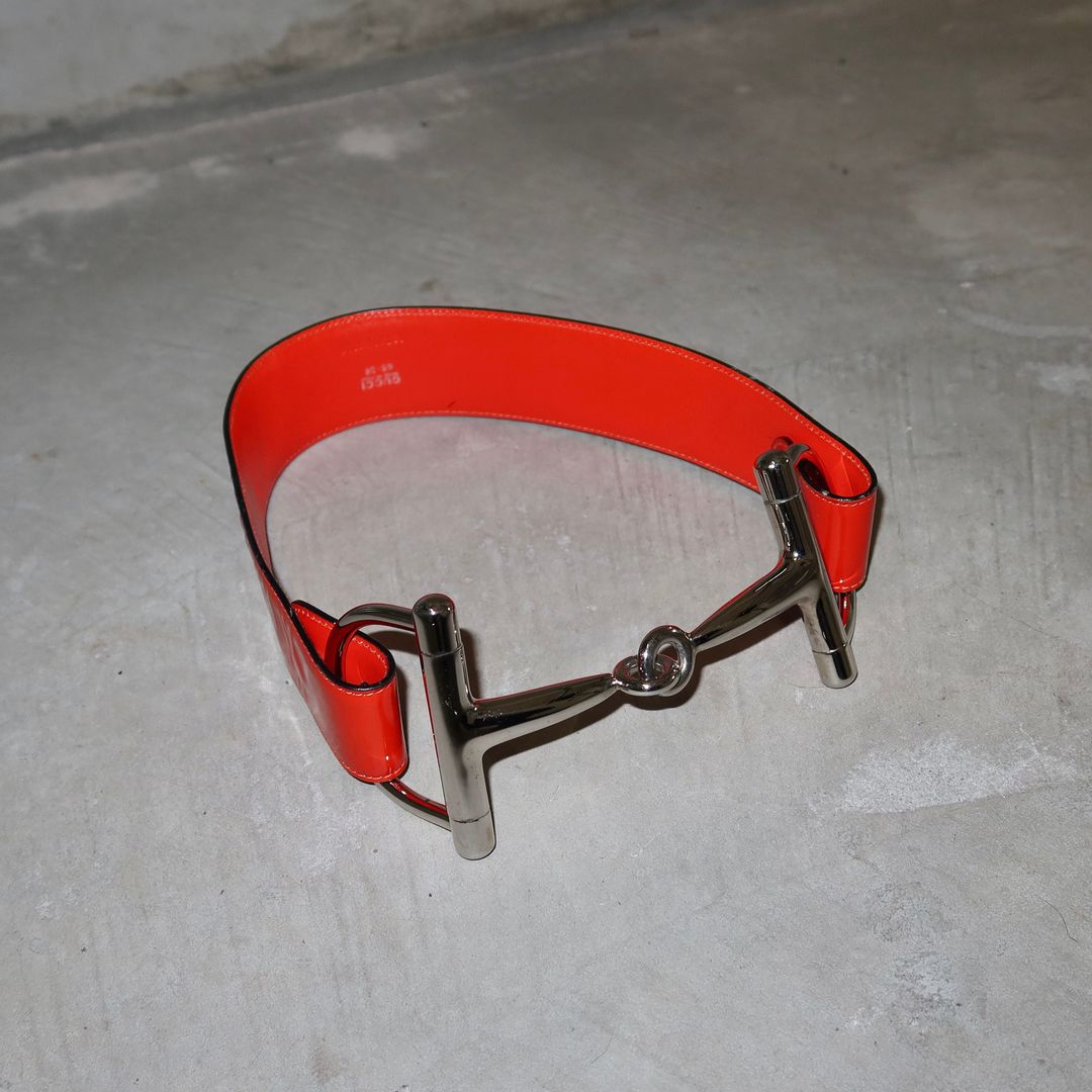Gucci AW1995 Orange Patent Horsebit Belt by GUCCI in size ONE SIZE from ACCESSORIES category
