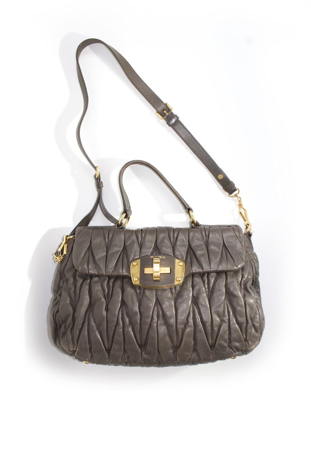 Miu Miu FW 2010 dark grey matelassé bag by MIU MIU in size ONE SIZE from BAGS category