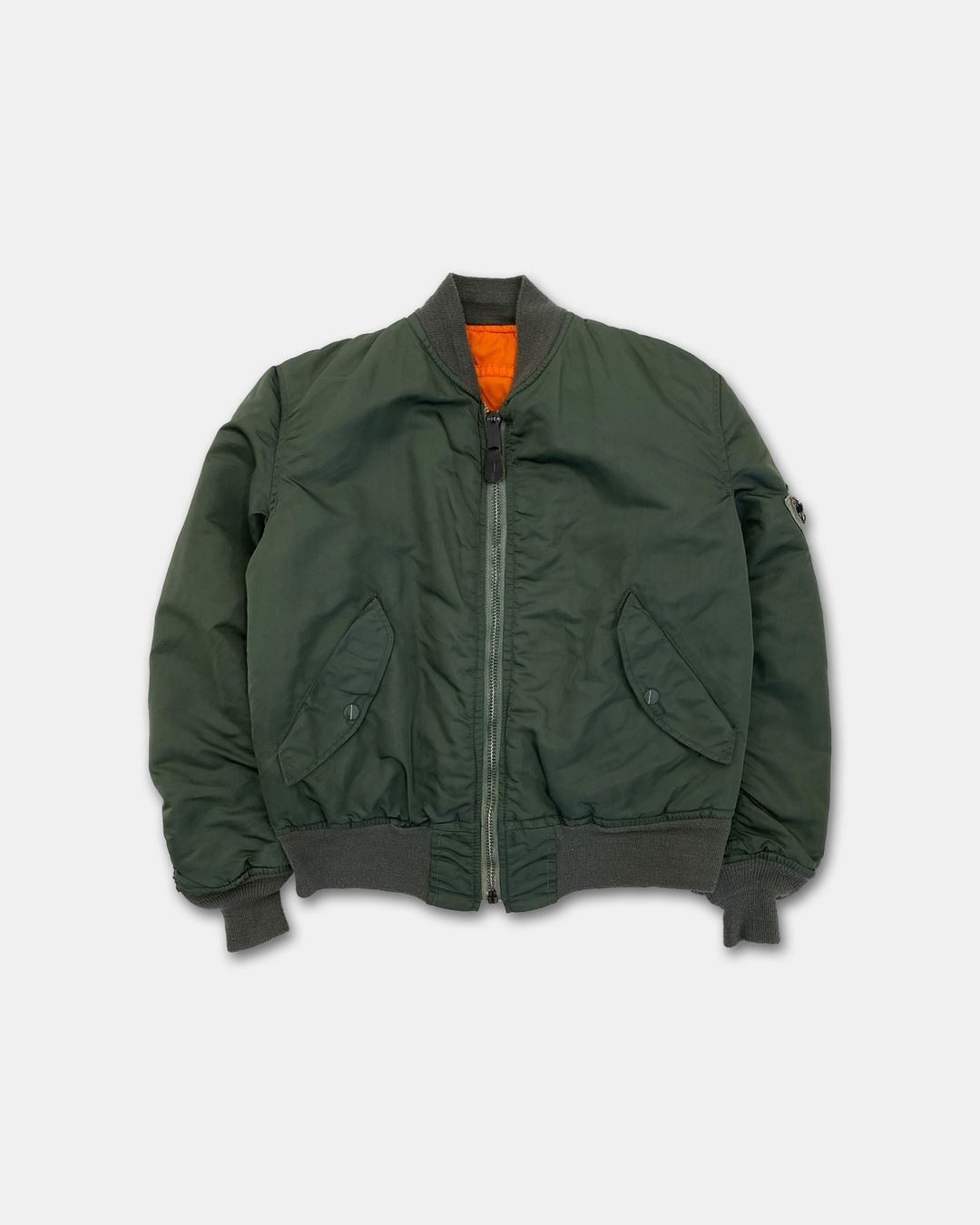 Alpha Industries 1980s Made in USA MA-1 Bomber Jacket Green by Alpha Industries in size S from COATS & JACKETS category
