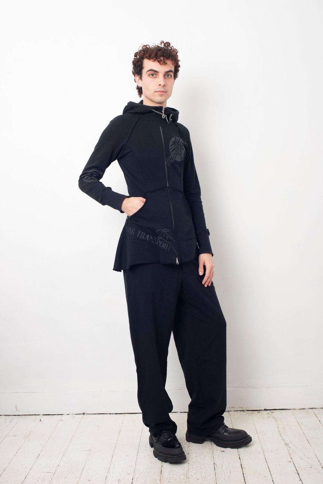 Issey Miyake FW 2004 "Meteor Shower" graphic hoodie with back zip by ISSEY MIYAKE in size M from TOPS category