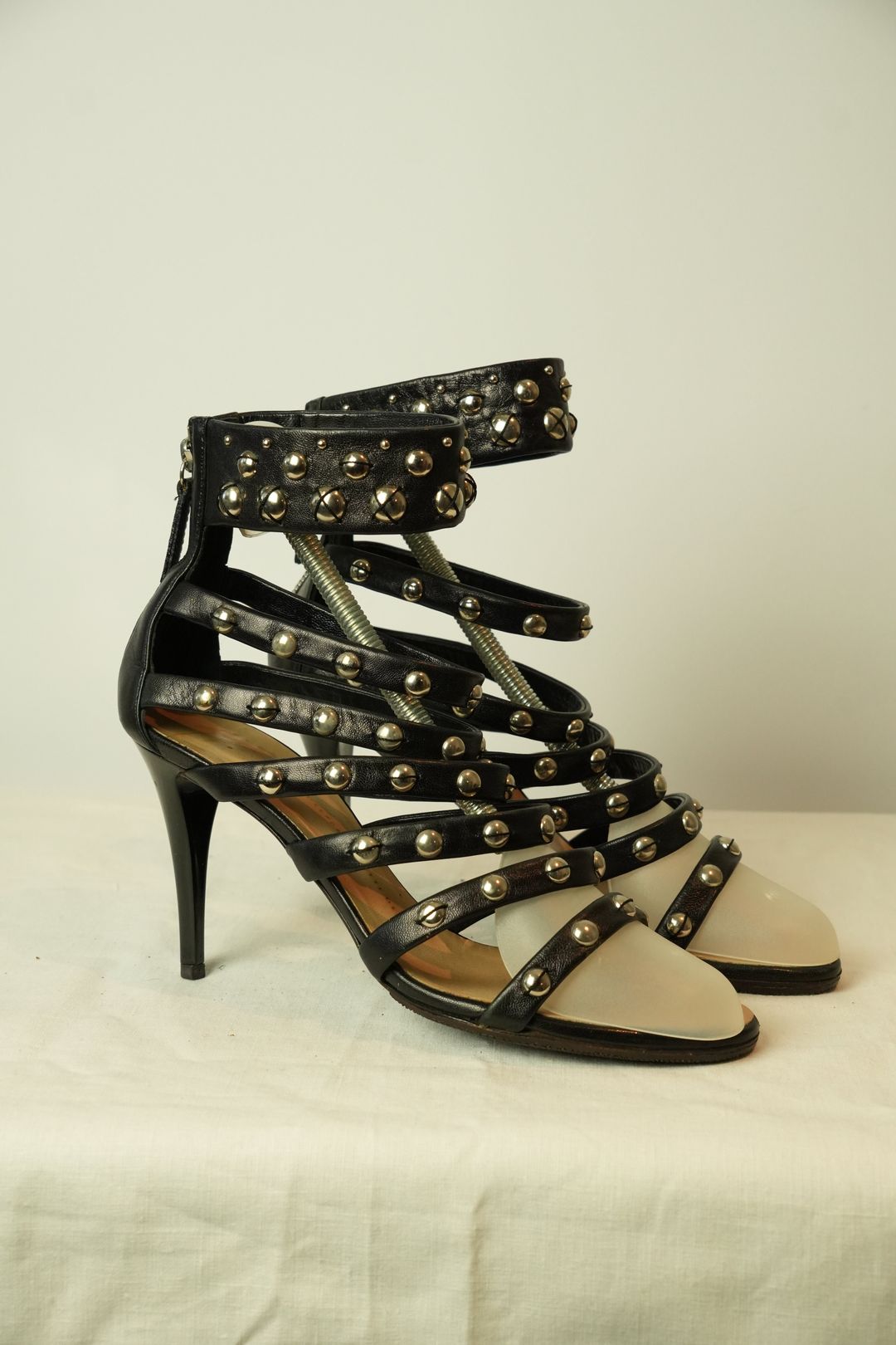 Giuseppe Zanotti Studded Strappy Zipback Heels Sz 39 by GIUSEPPE ZANOTTI in size EU 39 from SHOES category