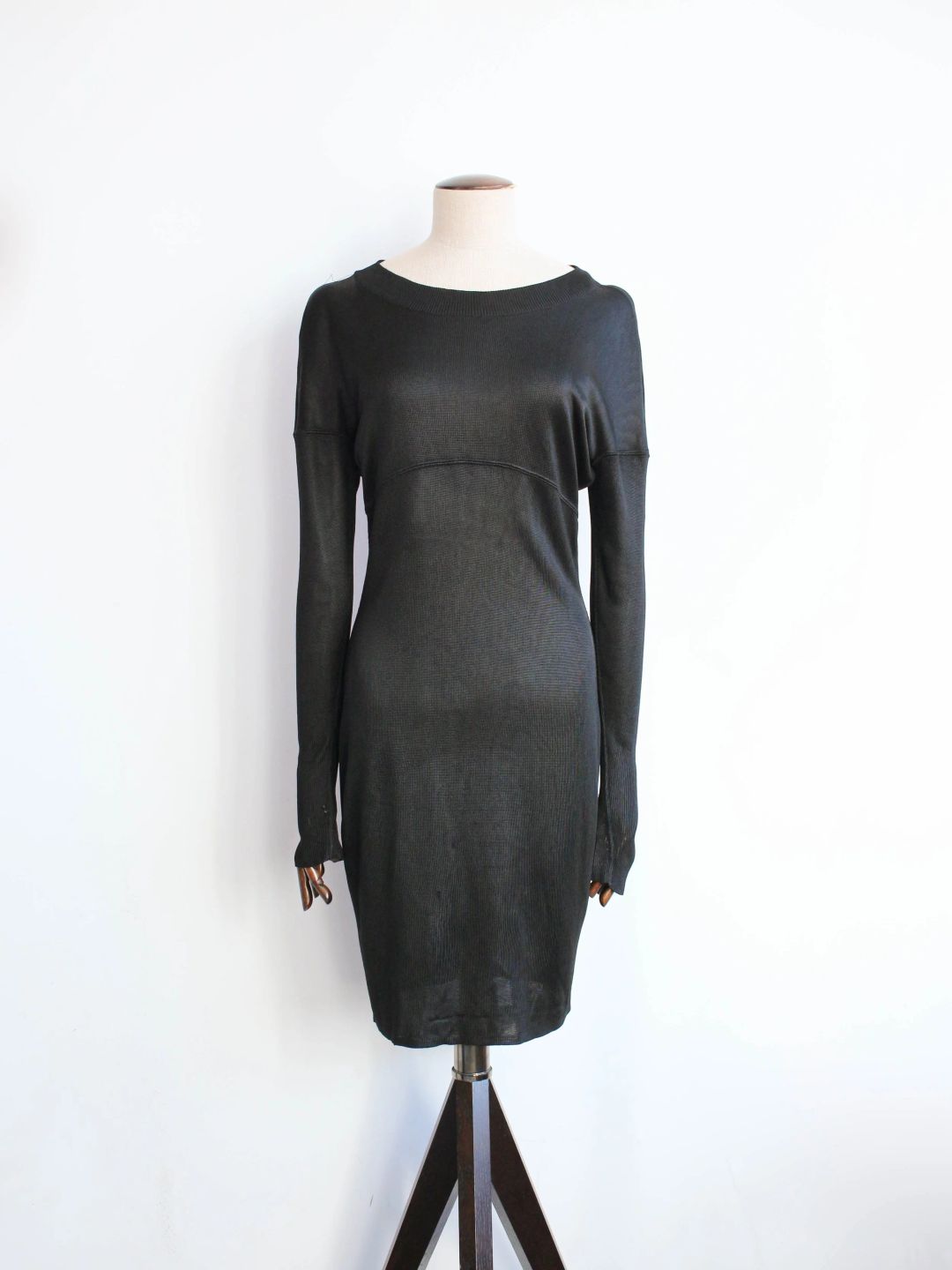 Alaïa A/W86 Black Longsleeve Jersey Knit Dress by ALAIA in size M from DRESSES category