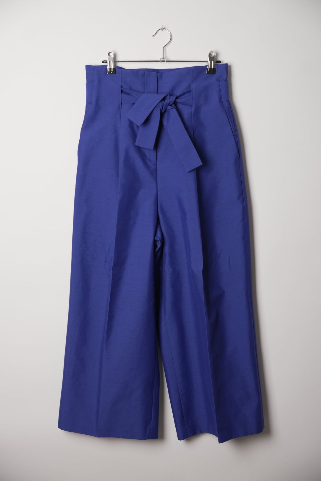 Lanvin Blue Centre Pleat Wide Leg Paperbag Pants by LANVIN in size S from TROUSERS category