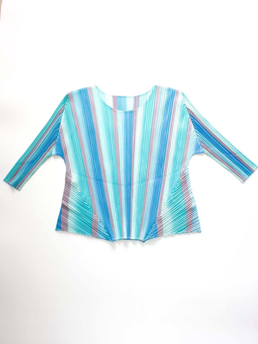 Issey Miyake Pleats Please blue longsleeve top by ISSEY MIYAKE in size M from TOPS category