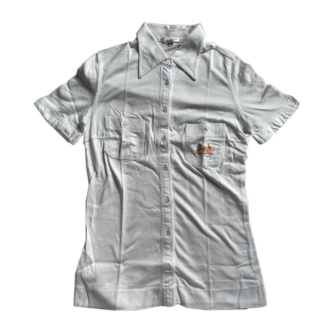 Celine Button Down Logo Pocket Short Sleeve Shirt by CÉLINE in size XXS from SHIRTS category