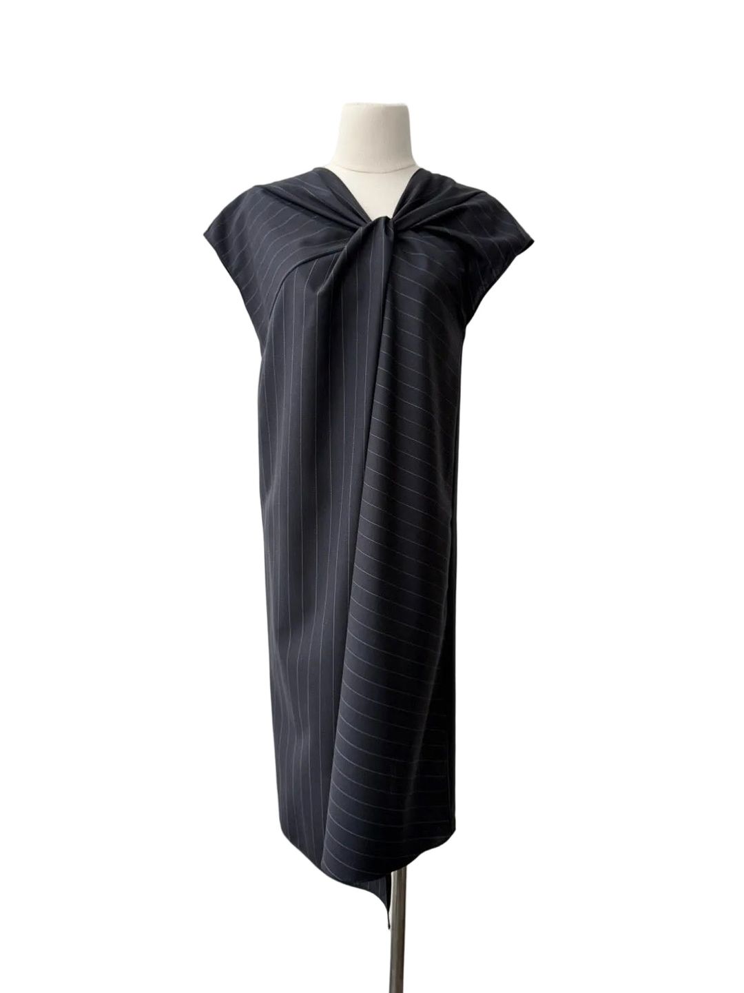 MAISON MARGIELA PINSTRIPE FRONT TWIST DRESS by MAISON MARGIELA in size M from DRESSES category