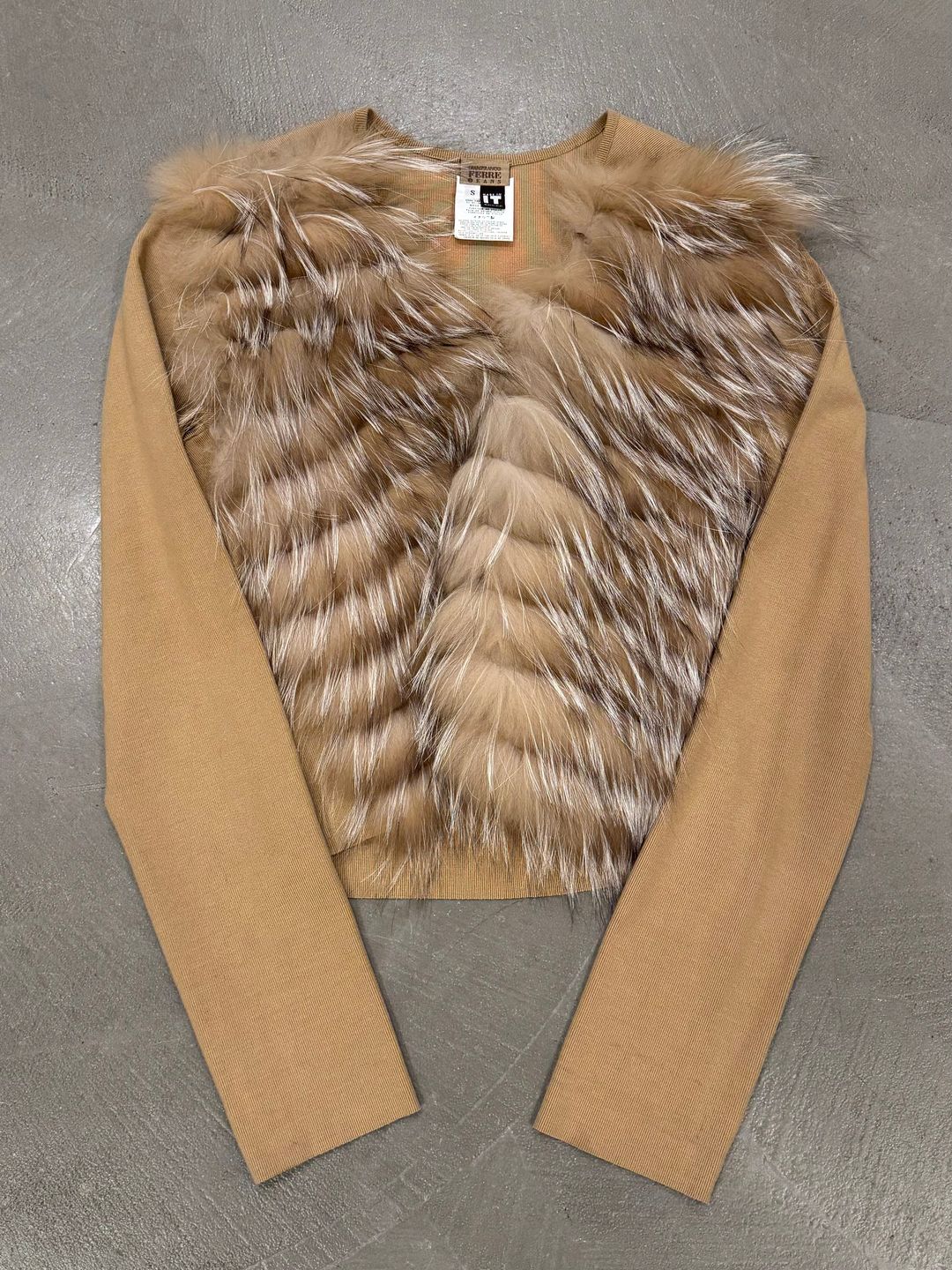 2000s Gianfranco Ferré wool fox fur cardigan by GIANFRANCO FERRÉ in size S from KNITWEAR category