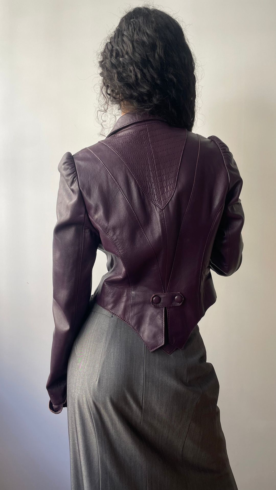 Temperley London deep purple gothic style leather jacket by TEMPERLEY LONDON in size S from COATS & JACKETS category