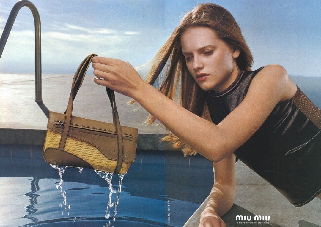 Miu Miu SS 2000 leather mesh back top by MIU MIU in size IT 40 from TOPS category