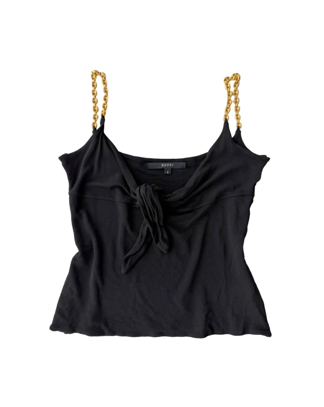 GUCCI BY TOM FORD S/S 2004 GOLD MARINA CHAIN CAMI TOP by GUCCI in size S from TOPS category