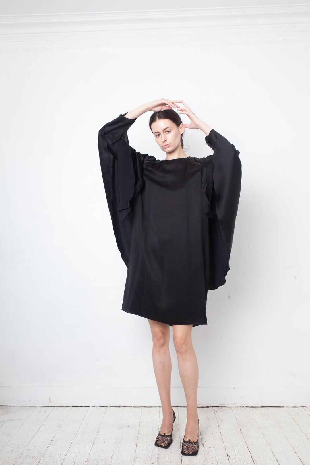 Lanvin Fall 2011 black silk dress with cape by LANVIN in size FR 36 from DRESSES category