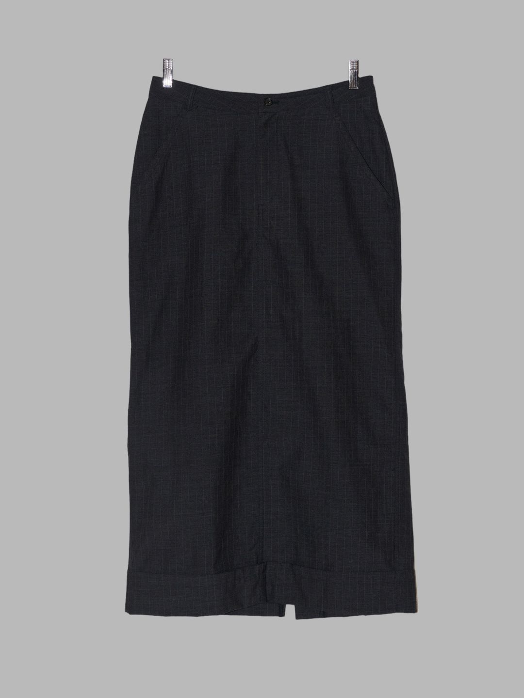 Comme des Garcons 1997 dark grey wool striped skirt resembling trousers - M by COMME DES GARÇONS in size M from SKIRTS category