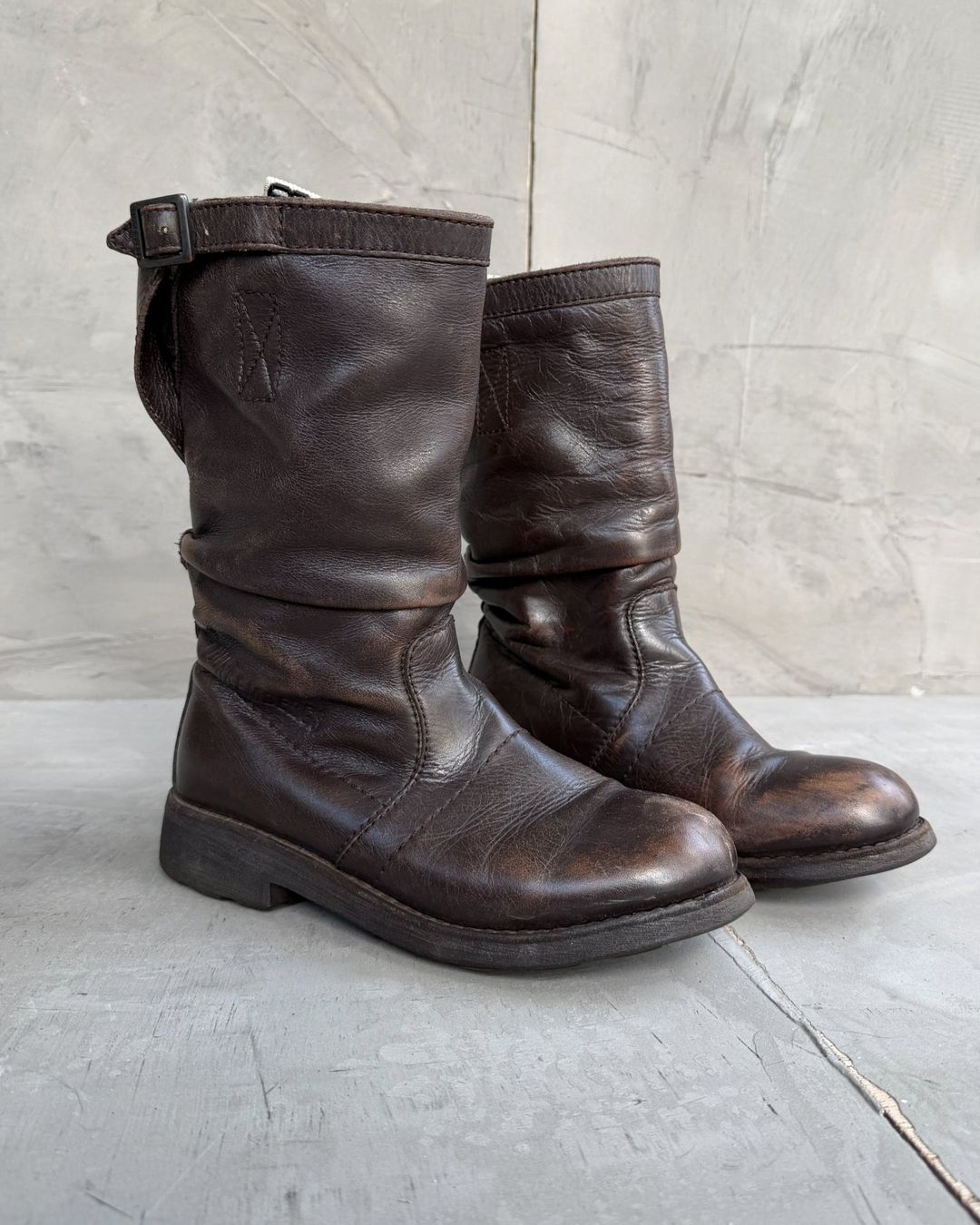 Bikkembergs Slouchy Leather Boots with Buckle – EU 36 by Bikkembergs in size EU 36 from SHOES category