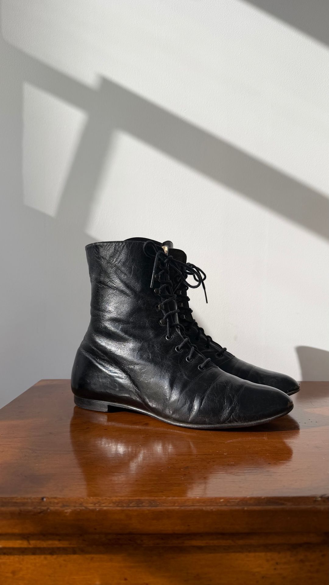 Manolo Blahnik vintage lace-up Victorian style leather boots 37.5 by MANOLO BLAHNIK in size EU 37 from SHOES category