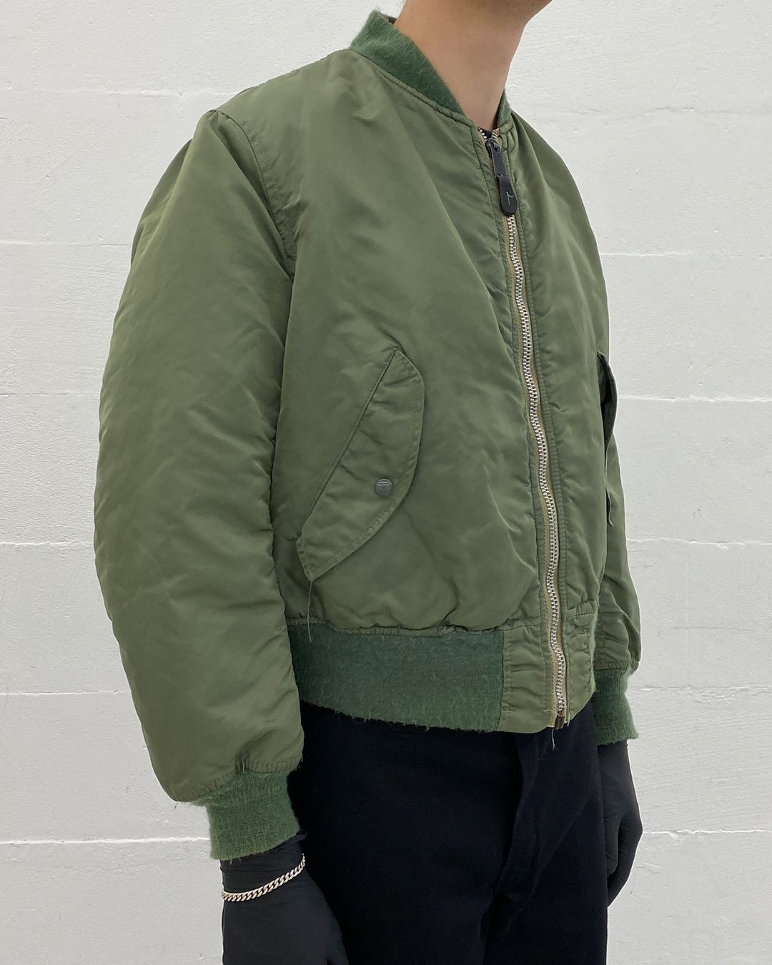 Alpha Industries 1980s Made in USA MA-1 Bomber Jacket Green by Alpha Industries in size ONE SIZE from COATS & JACKETS category