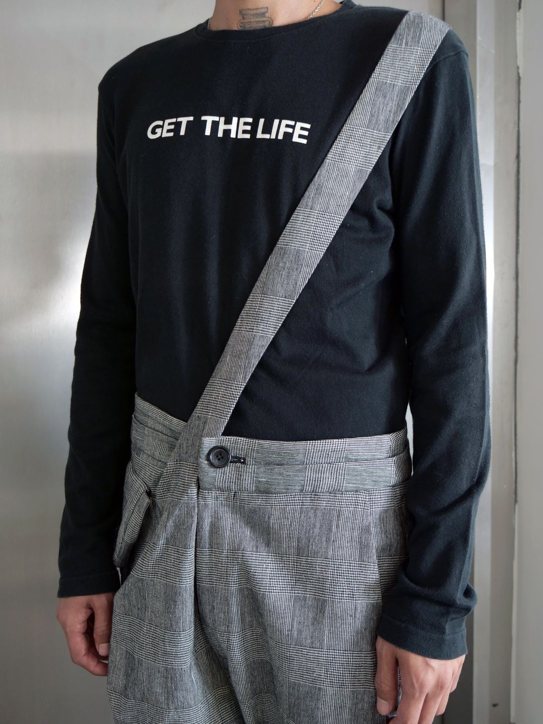 'Get the Life' Long Sleeve T-shirt by KATHERINE HAMNETT in size L from TOPS category
