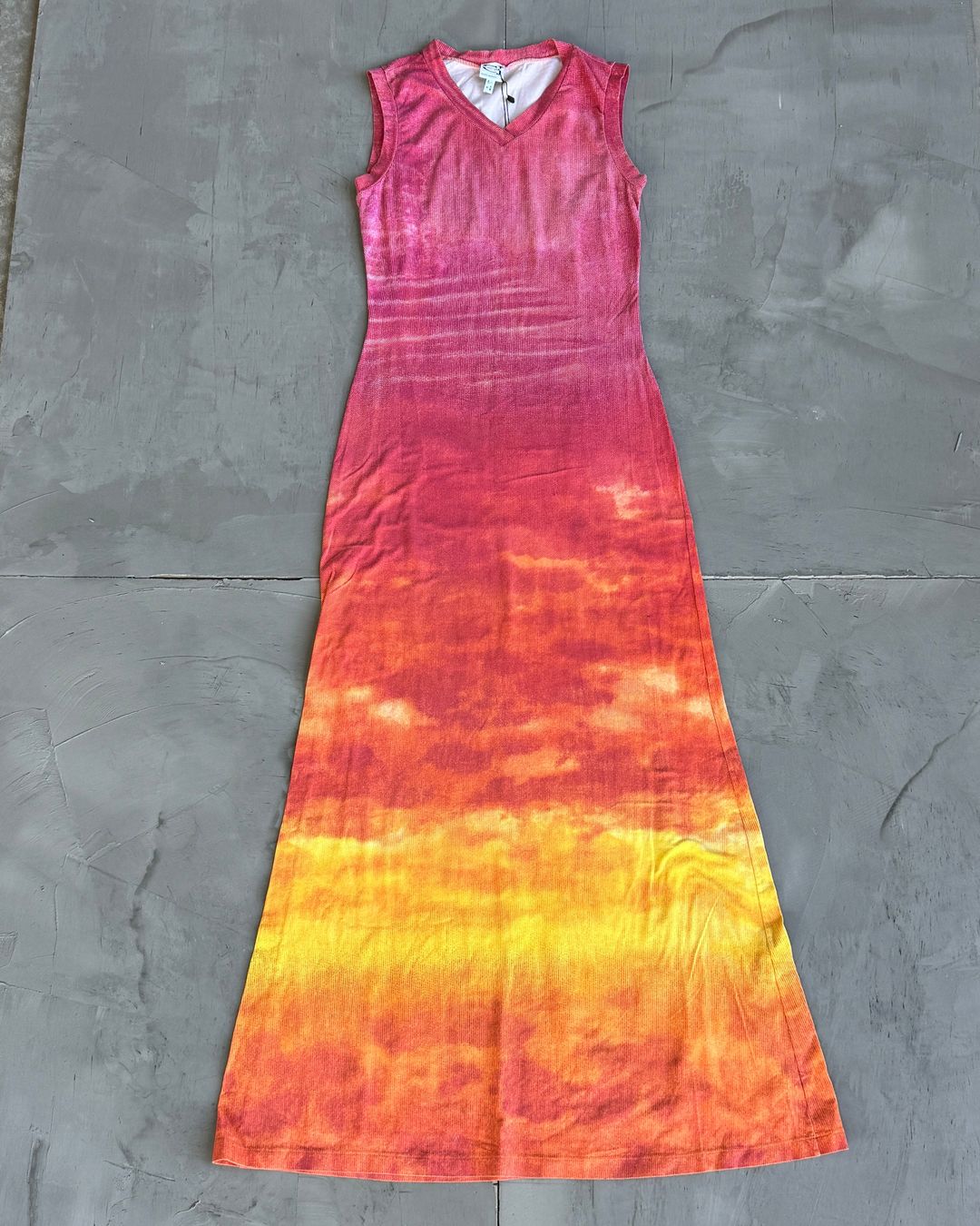 Cavalli Jeans Pink & Orange Stretch Maxi Dress by Cavalli Jeans in size EU 42 from DRESSES category