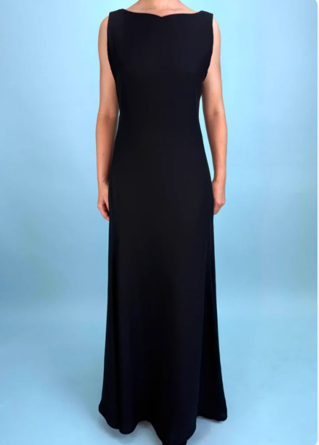 Versace Spring 1996 Runway Princess Diana Black Silk Gown by VERSACE in size IT 44 from DRESSES category