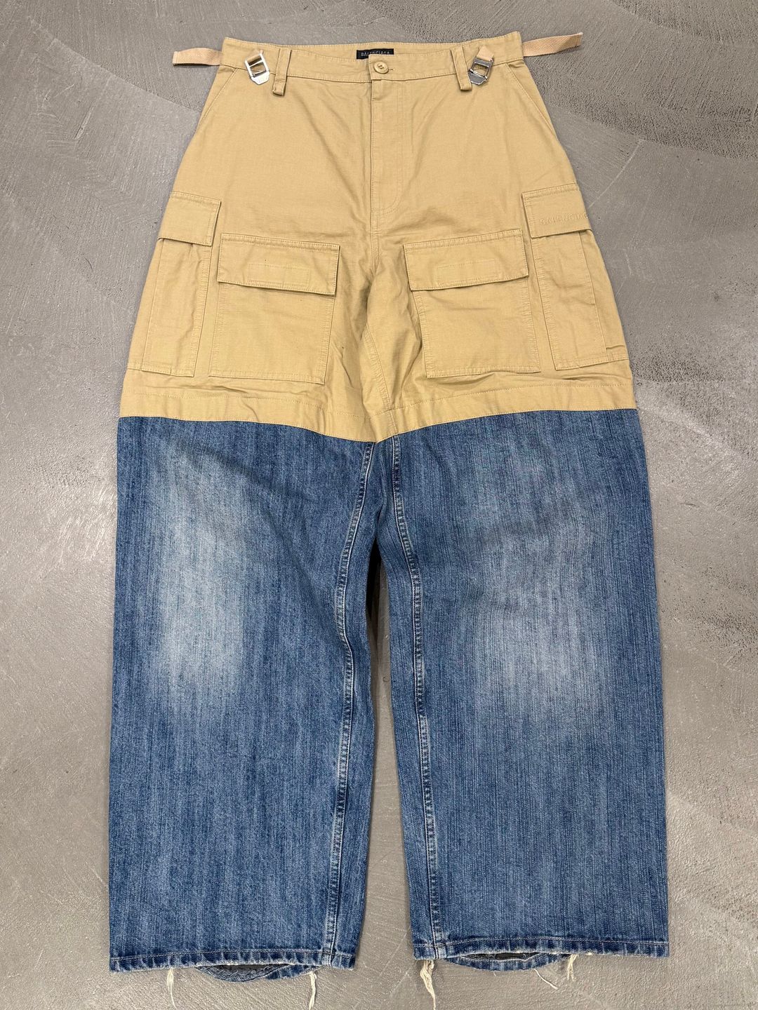 2023 Balenciaga hybrid baggy cargo jeans by BALENCIAGA in size XS from DENIM category