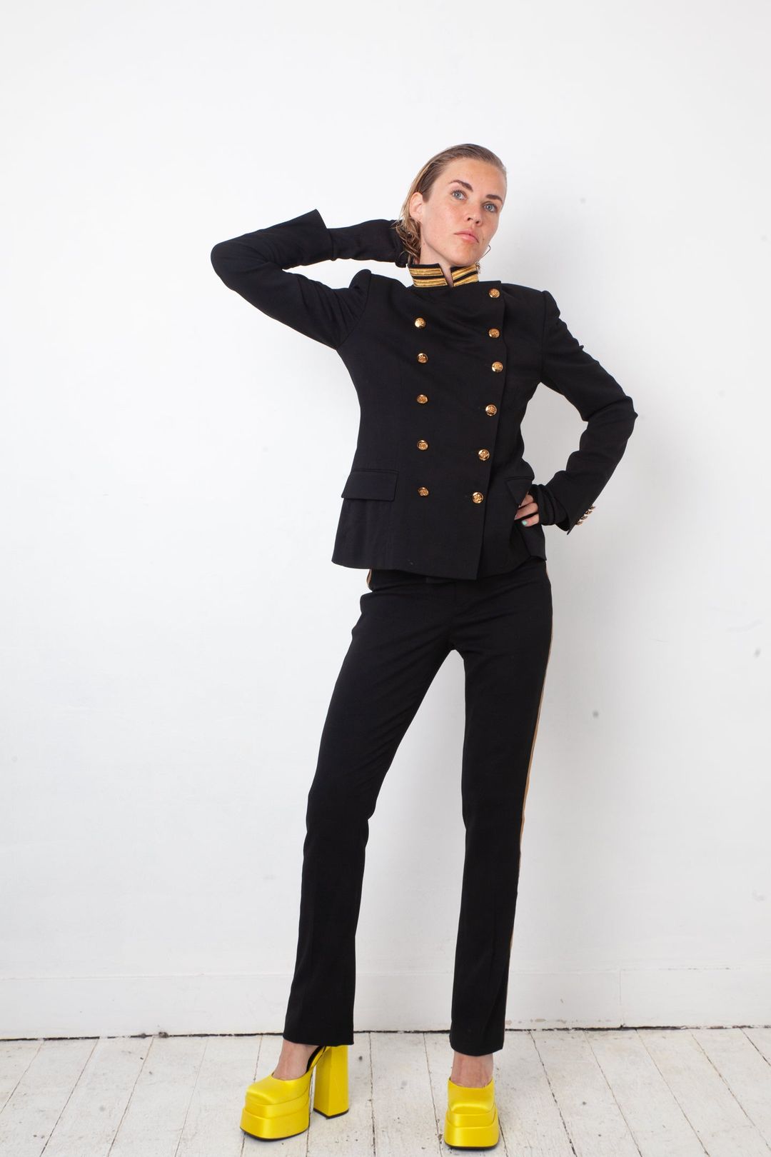 Ralph Lauren 2010's black pantsuit with golden buttons and stripes by RALPH LAUREN in size FR 36 from SUITS category