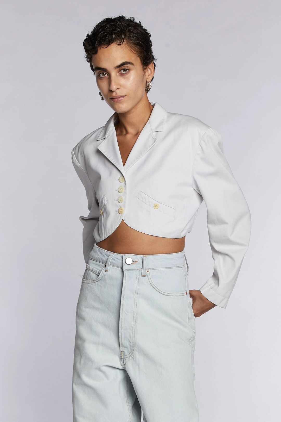 Alaïa White Cropped Jacket S/S 1988 by Azzedine Alaïa in size ONE SIZE from COATS & JACKETS category
