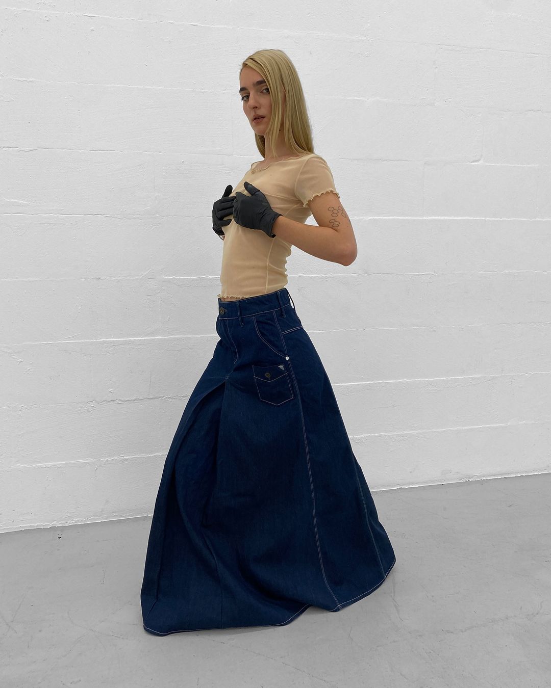 G-Star 2020s Buckleback Raw Denim Organic Vintage Maxi Skirt Dark Blue by G-Star in size W27 from SKIRTS category