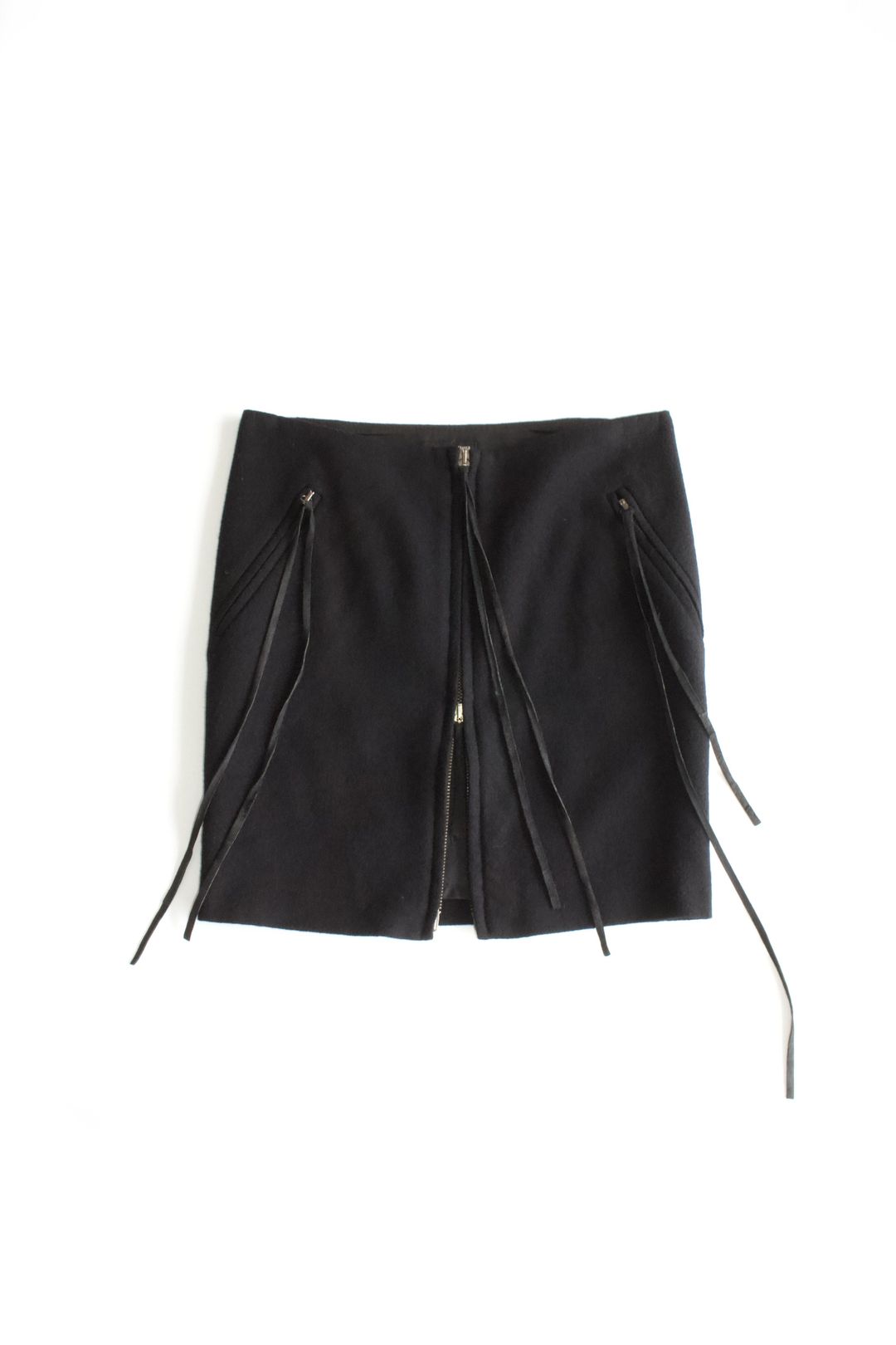 Ann Demeulemeester 2000s black wool skirt by ANN DEMEULEMEESTER in size XS from SKIRTS category