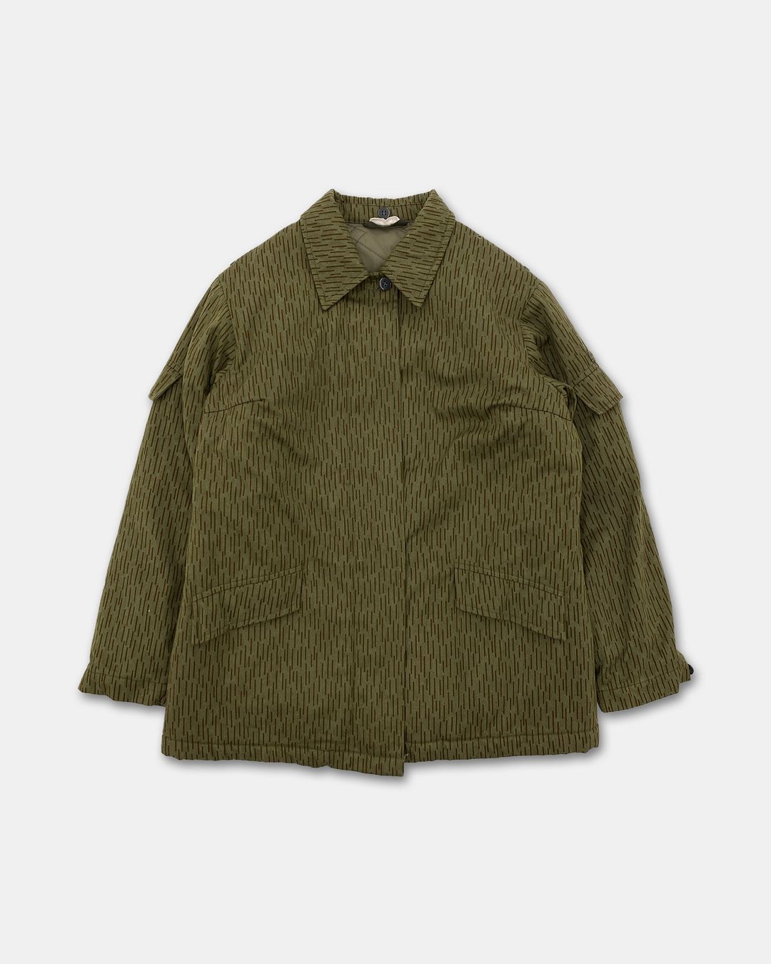 Vintage 1950s NVA Camo Padded Winter Uniform Jacket Green by Vintage in size S from COATS & JACKETS category