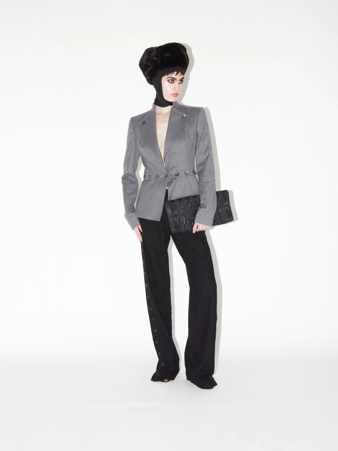 alexander mcqueen pre-fall 2007 grey fleece-wool blazer by ALEXANDER MCQUEEN in size FR 38 from COATS & JACKETS category