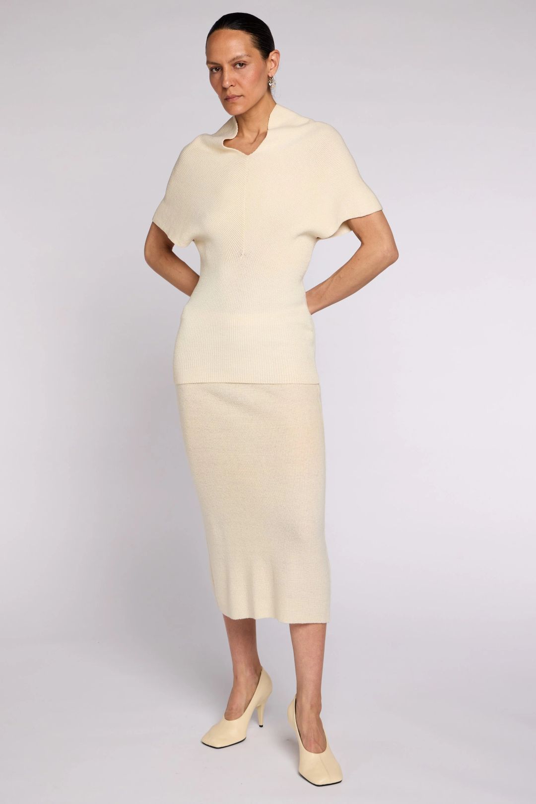 Comme des Garçons 1980's Buttermilk Knitted Skirt by COMME DES GARÇONS in size FR 40 from SKIRTS category