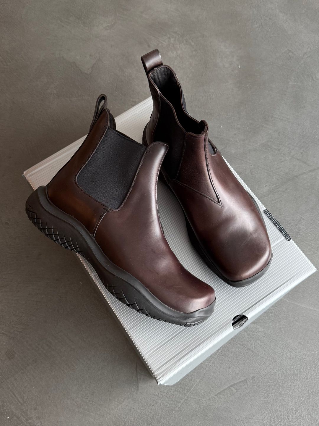 FW 99 Prada Sport Square Toe Chelsea Boots by PRADA in size AU/UK 8 from SHOES category