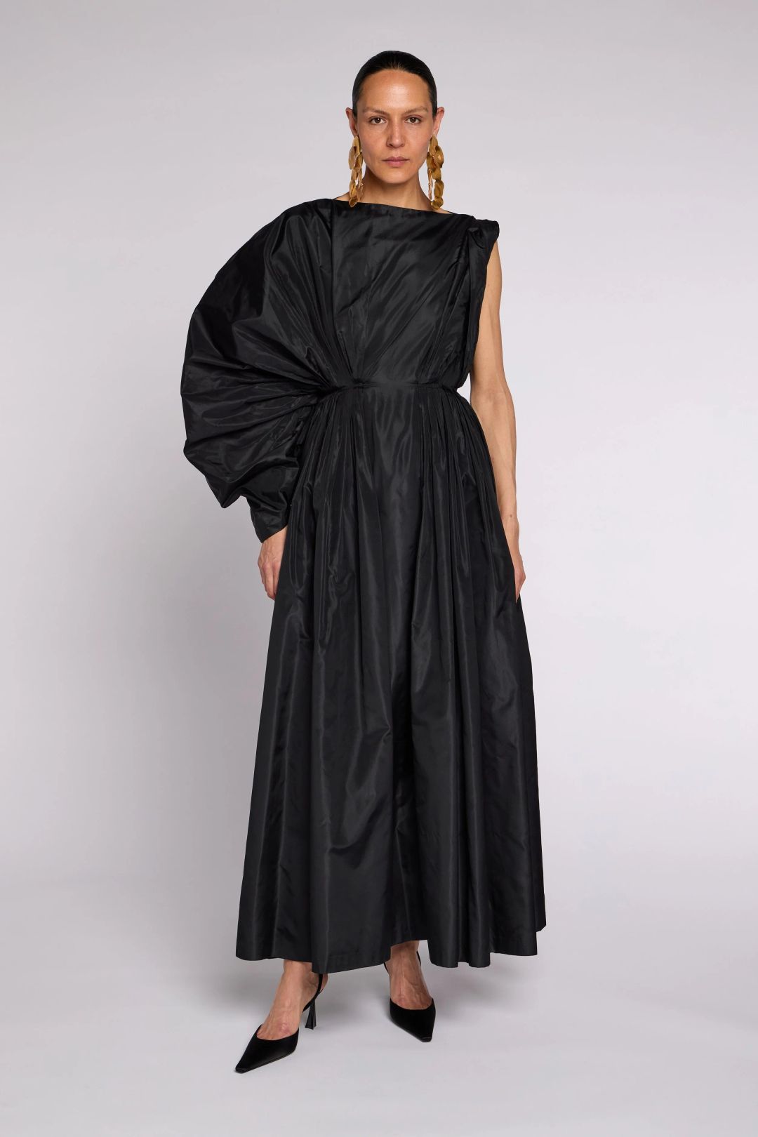 Madame Grès S/S 1974 Black Silk Taffita Dress by Madame Grès in size ONE SIZE from DRESSES category